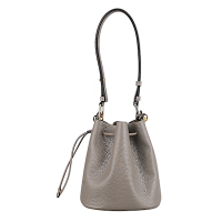 FURLA SFERA牛皮肩背斜背水桶包(水泥灰/迷你)