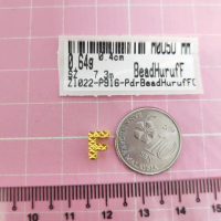 Emas 916,Bead Pdr Bead Huruf F Crki 0.73cm Design:1022<M0U5U>P916B(M9)-Size: 0.4cm