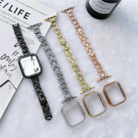 45mm Fashion Rhinestone Case Watch Strap For Apple iwatch 7 6 5 4 3 2 1 SE Smart Replacement Watch Band 38mm 40mm 42mm 44 41mm