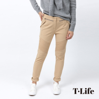 T.Life 帥氣龐克風高彈性修身長褲(3色)