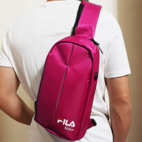 FILA 時尚單肩斜包 斜背包 休閒旅遊-粉紫色