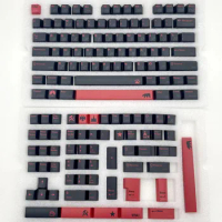 PBT 142 Keys Red Black Russian Keycap Cherry Profile DYE Subbed ISO Enter For Outemu Gateron MX Switch DIY Mechanical Keyboard