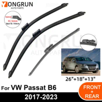 3PCS Car Wiper for VW Passat B6 Variant 2017-2023 Front Rear Windshield Windscreen Wiper Blade Rubber Accessories