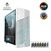 AZZA ATX Mid Tower Tempered Glass RGB Gaming Case ONYX 260 – White As the Picture