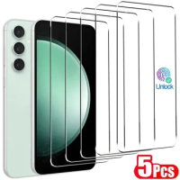 5PCS For Samsung Galaxy S23 FE Screen Protectors for Samsung S23 S22 Plus S21 S20 Fe Fingerprint Unlock Screen Protective Glass