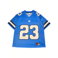 Tee Sukan Jaringan Bernafas, Untuk Lelaki, Leher V, Lengan Pendek, Baju Olahraga, Corak Geometrik, S