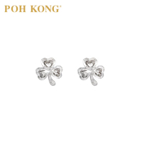 POH KONG 375/9K White Gold Shamrock Earring