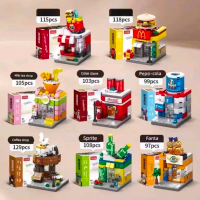 Kiub Blok Cantum 115pcs McDonalds 118pcs Pepsi-cola 105pcs Milk tea shop 103pcs Coke store 99pcs Spr