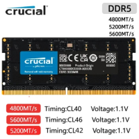 Crucial RAM 16GB 32GB DDR5 5600MT/s ( or 4800MT/s) Laptop Memory SODIMM 1.1V SO-DIMM 262-Pin Laptop RAM Memory Upgrade Module