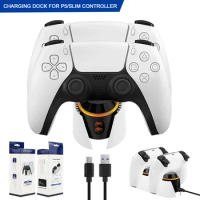 NEW Controller Charging Station For PlayStation5 PS5 Dual Fast Charger LED Indicator Charging Stand Dock For PS5 Slim Gamepads