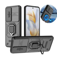 Armor Shockproof Case for Huawei Honor 90 Honor90 Lite Honor X50 X50I X40 X9B X9A Magnetic Car Ring Holder Slide Lens Cover
