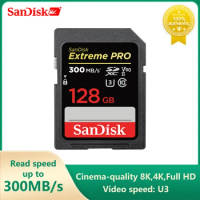 SanDisk V90 Memory Card Extreme PRO SDHC SDXC UHS-II Cards 300MB/s 128GB 64GB 32G U3 Flash SD Card For Camera Camcorder
