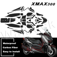 Carbon Fiber Fuel Tank Cover Sticker Rubber Fairing Protect Decal Accessories Waterproof For Yamaha XMAX300 X-MAX300 xmax 300