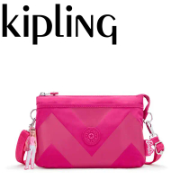 【Kipling】BARBIE 活力粉色單肩隨身斜背包-RIRI