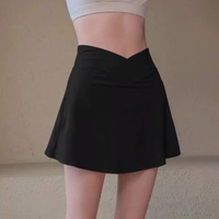 內地直送 - 运动短裙女夏2025新款防走光健身网球羽毛球半身裙大码瑜伽服裙裤