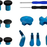 12 in 1 - Metal Mod 6 Swap Thumbsticks Joysticks, 4 Paddles &amp; 2Dpads for Xbox One Elite Series 1 Controller (Model1698) - Blue