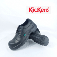 Sepatu Boots Safety Pria Kickers Komando Kulit Asli Ujung Besi Sepatu Boots Low Semi Pendek Semi Boo