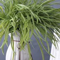 Artificial Seven-head Green Plants Potted Fine Grass Plastic Artificial Flowers Are Placed In The Indoor Office