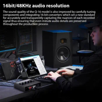 Audio Interface Professional Recording XLR Audio Interface DSP Reverb 48V Phantom Power Karaoke Vocal
