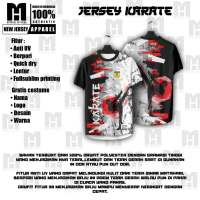 Jersey karate beladiri camo red fullprinting free costume dojo,nama suka suka