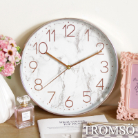 TROMSO紐約時代玫瑰金靜音時鐘-典雅大理石