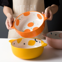 雙耳湯碗家用大號湯盆個性創意陶瓷碗餐具泡面碗大碗拉面碗面條碗