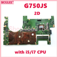 G750JS 2D i5/i7-4th Gen CPU Laptop Motherboard For ASUS G750JS G750JM G750JH G750JZ Mainboard Support GTX870M-V3G Graphics Card
