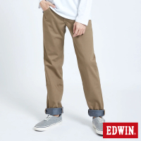 【EDWIN】男裝 加大碼-B.T二貼保溫直筒長褲(褐色)
