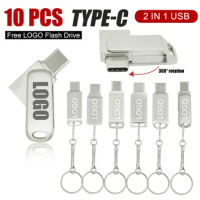 10pcs TPYE-C USB2.0 128GB OTG USB Flash Drive Type C Pen 16GB флешка Stick 2.0 Pendrive64GBG/32GB/16GB for Type-C Device
