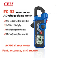 CEM FC-33 AC / DC Clamp Non-Contact Voltage Clamp Meter Frequency Test Table Clamp Meter Universal Meter DC Frequency Test