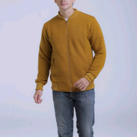 JAKET COMFY DIAMOND MUSTARD BOMBER COMFY JACKET DIAMOND KNIT PREMIUM FLEECE PRIA KUNING