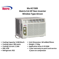 Matrix MX-KC1509 -M  .6HP Window Type Aircon (  Inverter Grade )