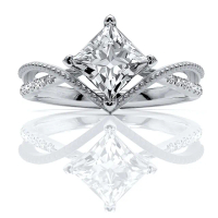 【BRILLMOND JEWELRY】GIA 天然鑽石 1克拉 PT950鉑金 公主方鑽戒(E/I1 無螢光)