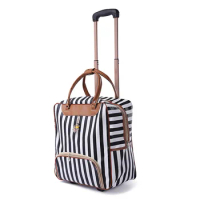Fashion Women travel Business Boarding bag ON wheels trolley bags large capacity Travel Rolling Luggage Retro girl Suitcase Bag