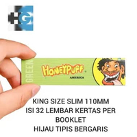 Honeypuff Green King size slim 110MM - hijau tipis bergaris