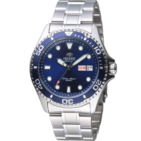 ORIENT 東方錶 WATER RESISTANT系列 藍水鬼潛水機械錶 FAA02005D -41mm