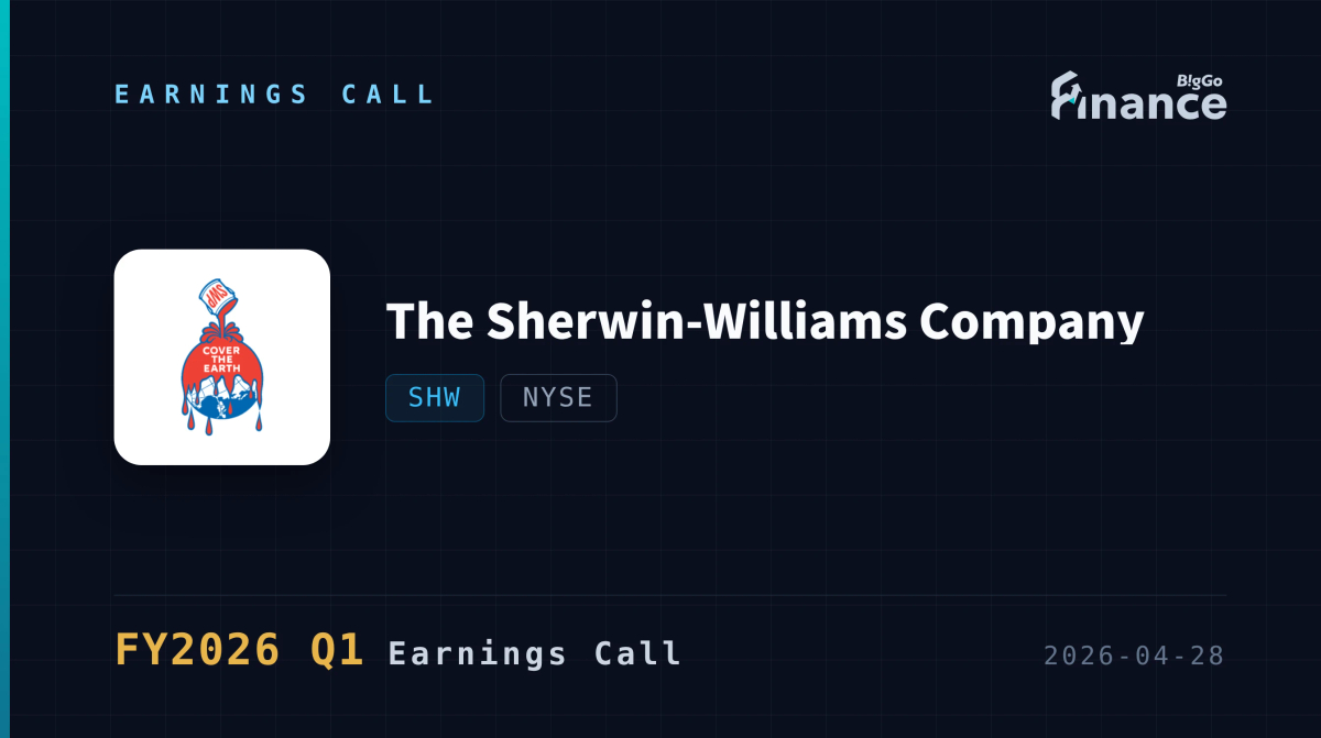 [SHW Q1 2026 Earnings Call] Sherwin-Williams Outpaces Expectations with ...