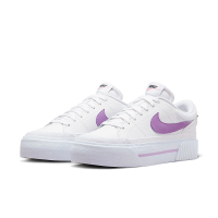 【NIKE 耐吉】休閒鞋 女鞋 運動鞋 皮革 WMNS COURT LEGACY LIFT 白紫 DM7590-103