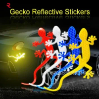 Car Reflective Sticker Gecko SUV Safety Warning Mark Reflective Tape Auto Exterior Accessories Gecko Decor Strip Light Reflector