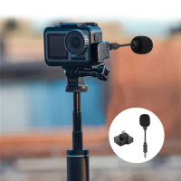 Portable 3.5mm Mini Microphone Link Audio Adapter Kit for DJI Osmo Action Camera Mini Mic USB Type C Adapter for DJI Osmo Action