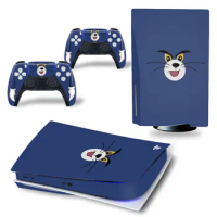 Cute Cat Skin Sticker for PS5 Standard Disc Edition Decal Cover for PlayStation 5 Console and 2 Controllers PS5 Skin Sticker