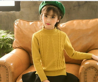 女童打底衫   半高領女童毛衣兒童裝中大童針織衫打底衫韓版上衣   瑪麗蘇
