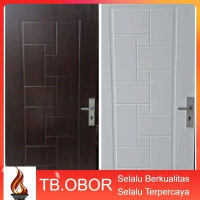 Pintu Kamar Tidur Utama Baja Kodai TX-07 Motif Garis Puzzle Zig Zag Minimalis Modern Top Single Type