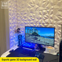 30cm Esports game 3D background wall 3D wall panel non-self-adhesive 3D wall sticker art tile 3d wallpaper room bathroom ceiling