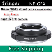 Fringer NF-GFX Auto Focus Lens Adapter for Nikon (G/E) Sigma Tamron F Mount Lens to Fujifilm GFX Camera 100II/100S/100/50SII/50S