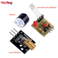RCmall 10Pcs 5V 650nm Laser Module With Demo Code,Laser Receiver Module,5V Electromagnetic Active Buzzer for Arduino