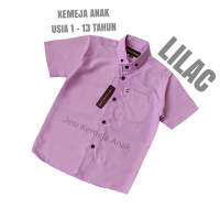 Kemeja Ungu Lilac Anak Laki 1-13 Tahun Hem Baju Outfit Fashion Anak Cowok