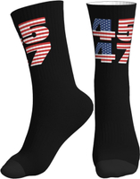 45 47 Trump 2024 Usa Flag Crew Socks Cotton Cushioned Wicking Breathable Athletic Socks Men & Women