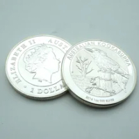 5PCS Australia Dollar 1 oz .999 Silver Coins 2016 Kookaburra Animal Elizabeth One Troy Ounce Replica Coins Souvenir Gifts