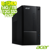 Acer 宏碁 Aspire TC-1750 家用電腦 (i5-12400/16G/1TB+512G SSD/P600-2G/W11)